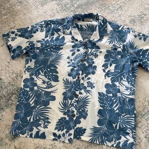 Men's Blue Floral Hawaiian Shirt